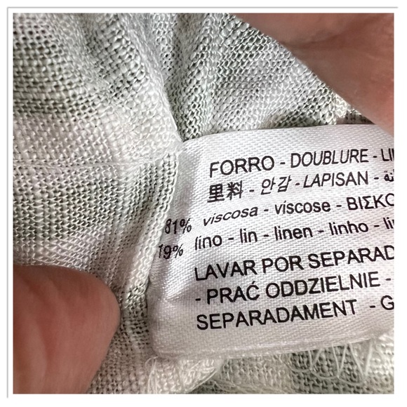 ZARA Striped Frill Ruffle Midi Viscose & Linen Sundress Sz S Green & White NWT - Picture 8 of 8